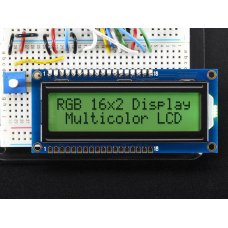 Adafruit 398 RGB Backlight Positive LCD 16x2 + extras - Black on RGB