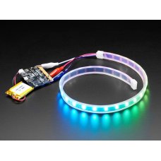 Adafruit 3811 NeoPixel LED Strip with Alligator Clips - 60 LED/m - 0.5 Meter Long - Black Flex