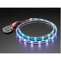 Adafruit 3812 NeoPixel LED Strip with Alligator Clips - 30 LEDs/meter - 1 Meter - BLACK