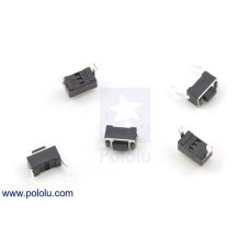 Pololu 1400 Mini Pushbutton Switch: PCB-Mount, 2-Pin, SPST, 50mA