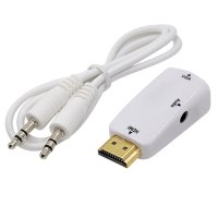 HDMI A to VGA Adapter with Audio Cable for Projector Display