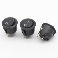 Round Boat Rocker Switches SPDT - Black 