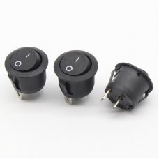 Round Boat Rocker Switches SPDT - Black 